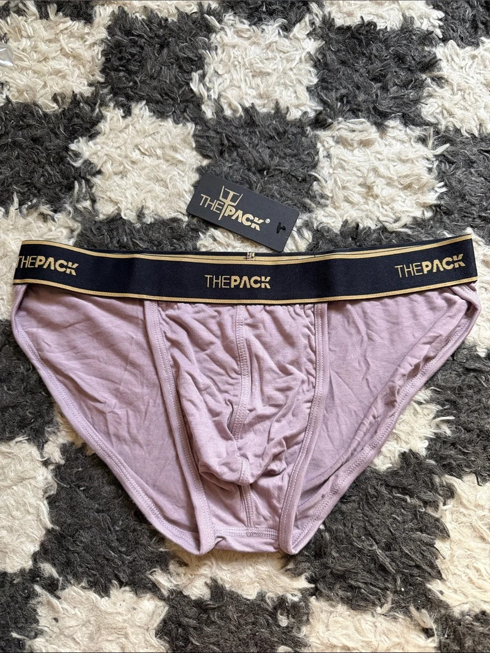 NWT Men’s Brief in Soft Lavender / Gold - Soft Viscose Low Rise Underwear